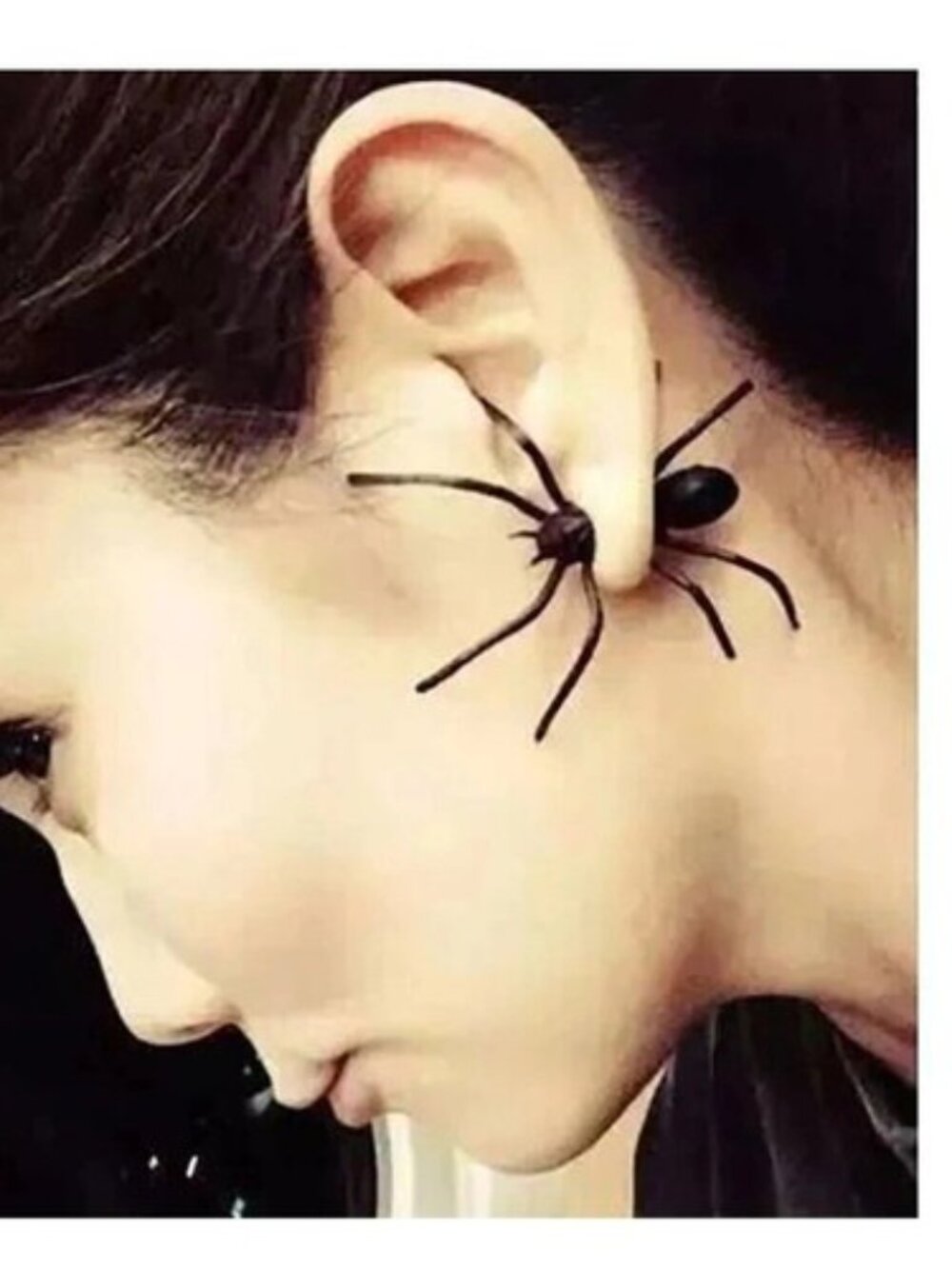 Spider Ear Cuff Single Earring Gothic Halloween Punk Costume Jewelry 3D